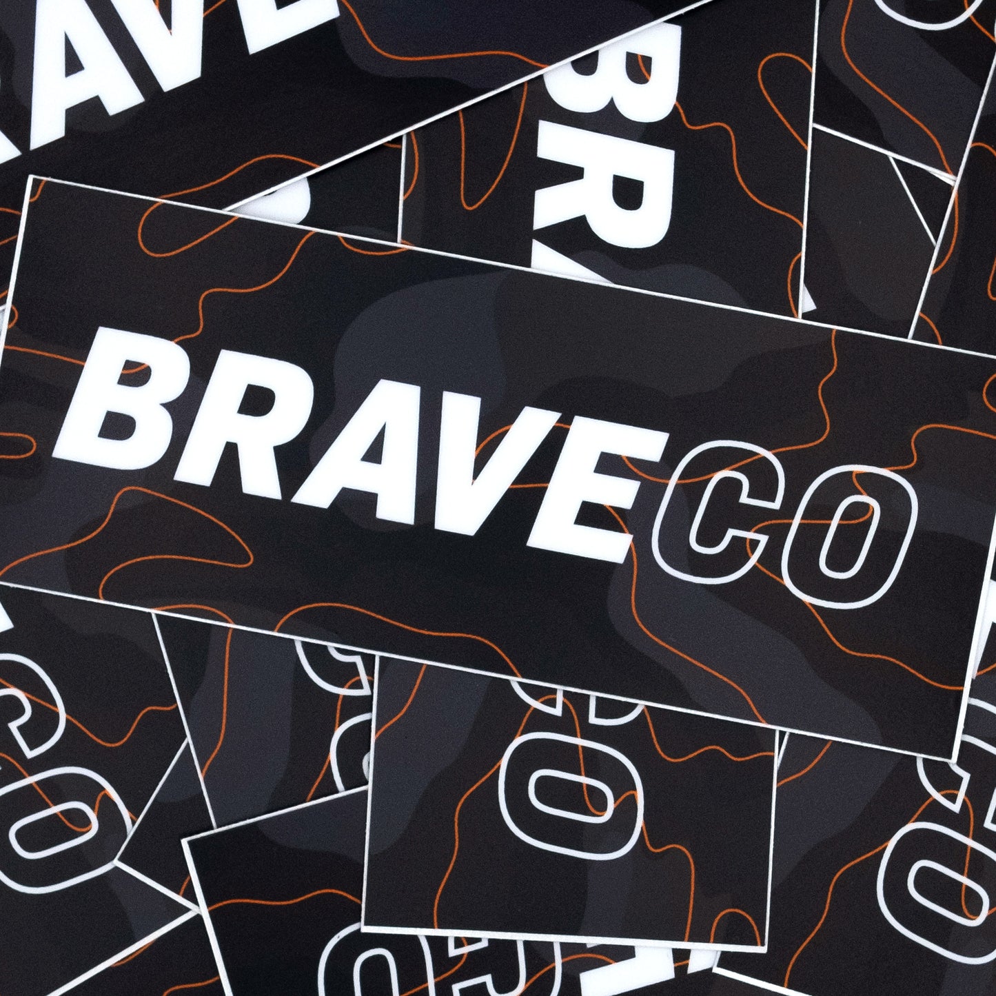 Logo Rectangle Sticker – Black Camo