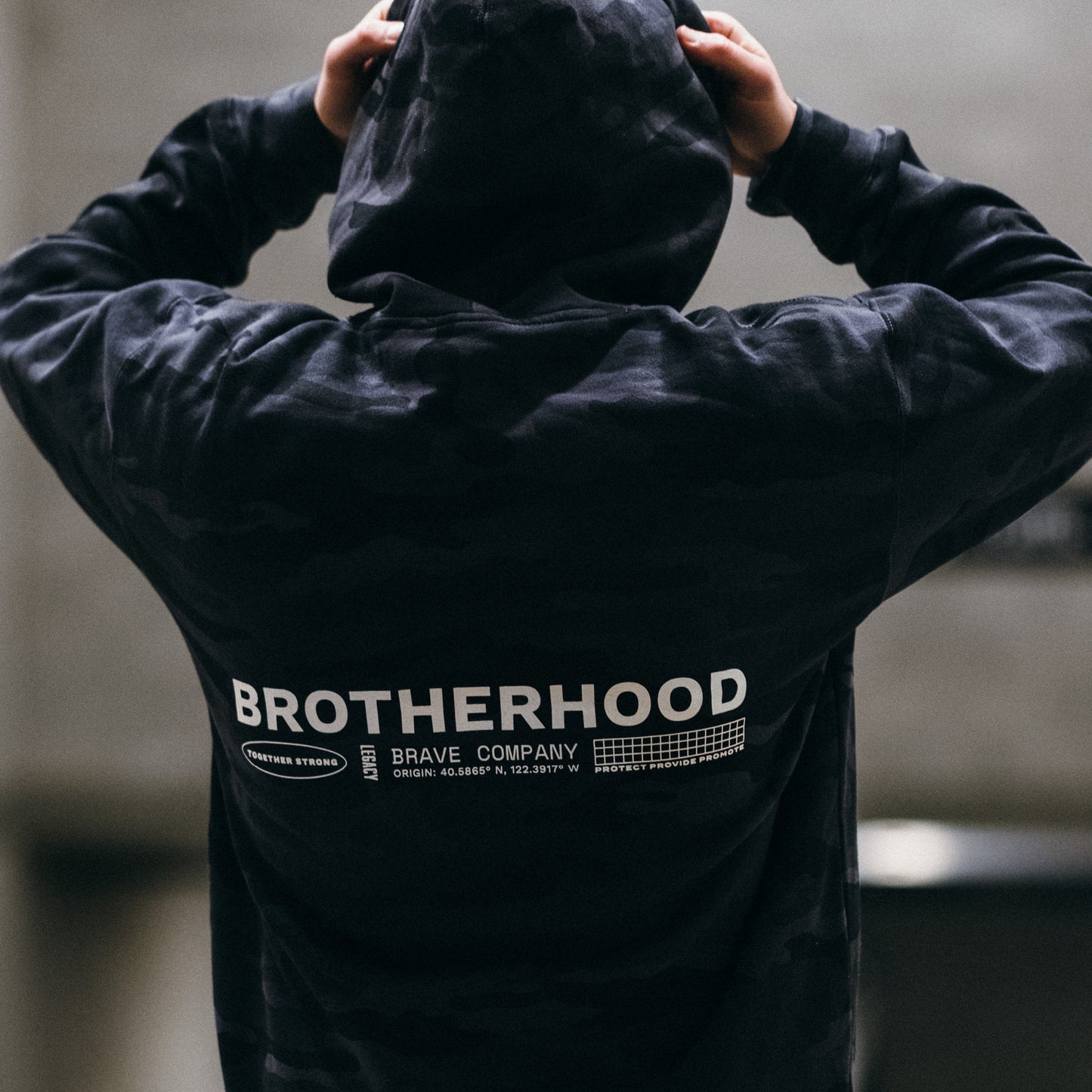 Brotherhood Hooded Fleece - Black Camo